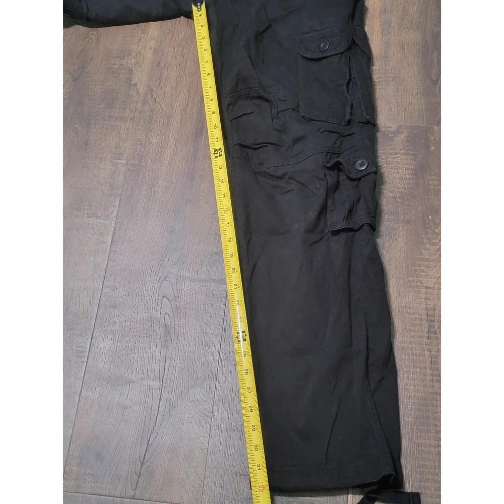 MOSTWAY Black Mens Cargo Pants Size 38‎ Relaxed Fit Casual Utility